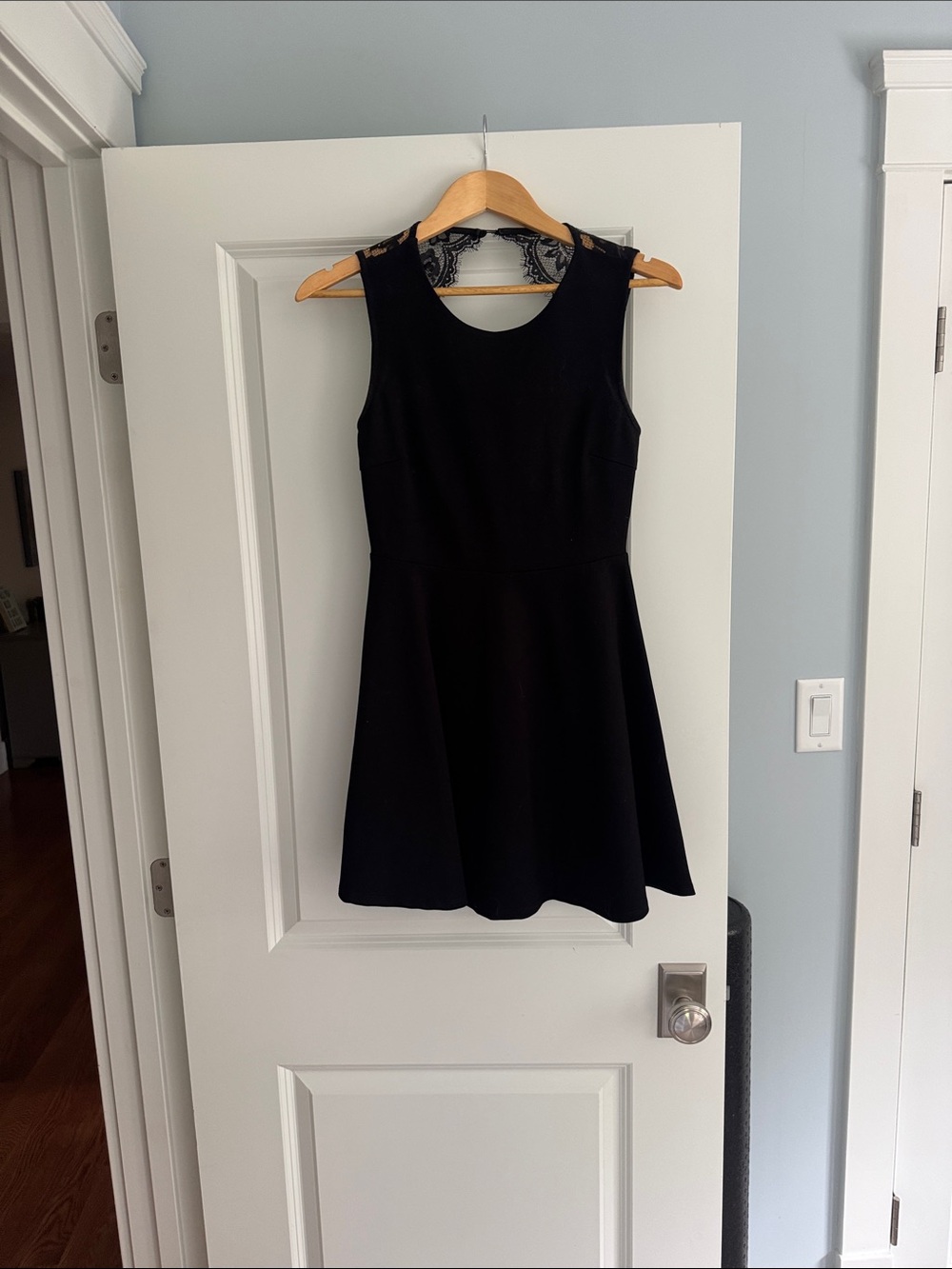 Lulu's Black Lace-Back A-Line Mini Dress